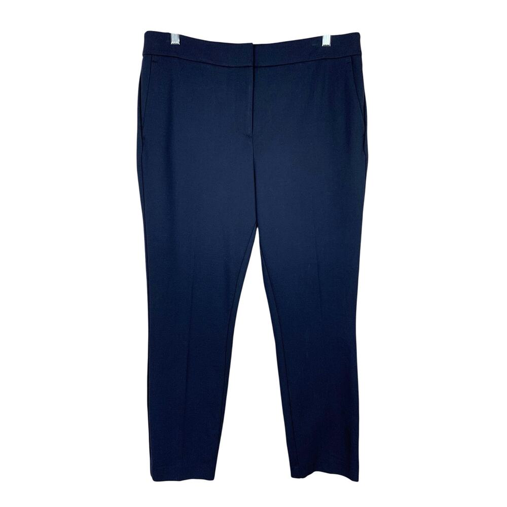 New Boden Hampshire 7/8 Ponte Trousers Navy Blue Pants Pockets Women's US 12